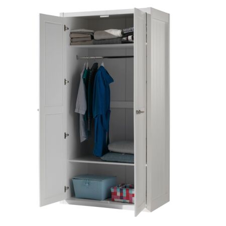 Lewis kledingkast Vipack - 2-deurs - wit